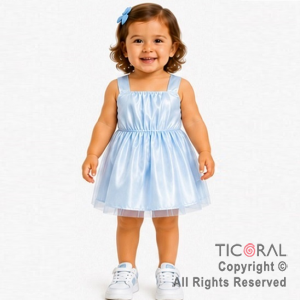 DISFRAZ PRINCESA CORTO CON BRETEL ANGOSTO CELESTE TALLE 0